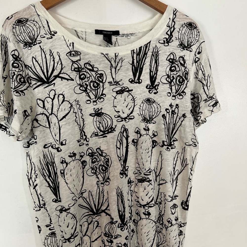 Vintage linen cactus top